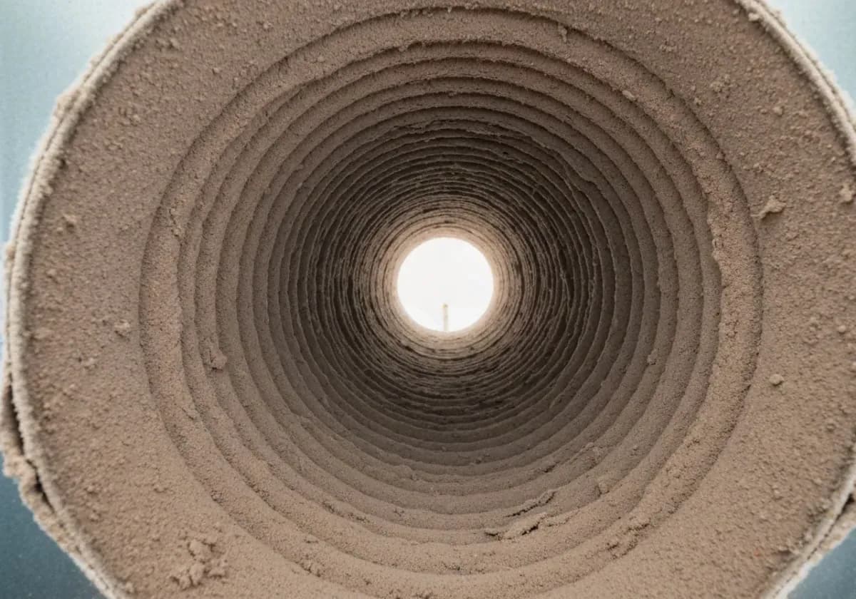 Before — air duct cleaning: Dust-packed supply ducts cleaned out for honest airflow and cleaner air.