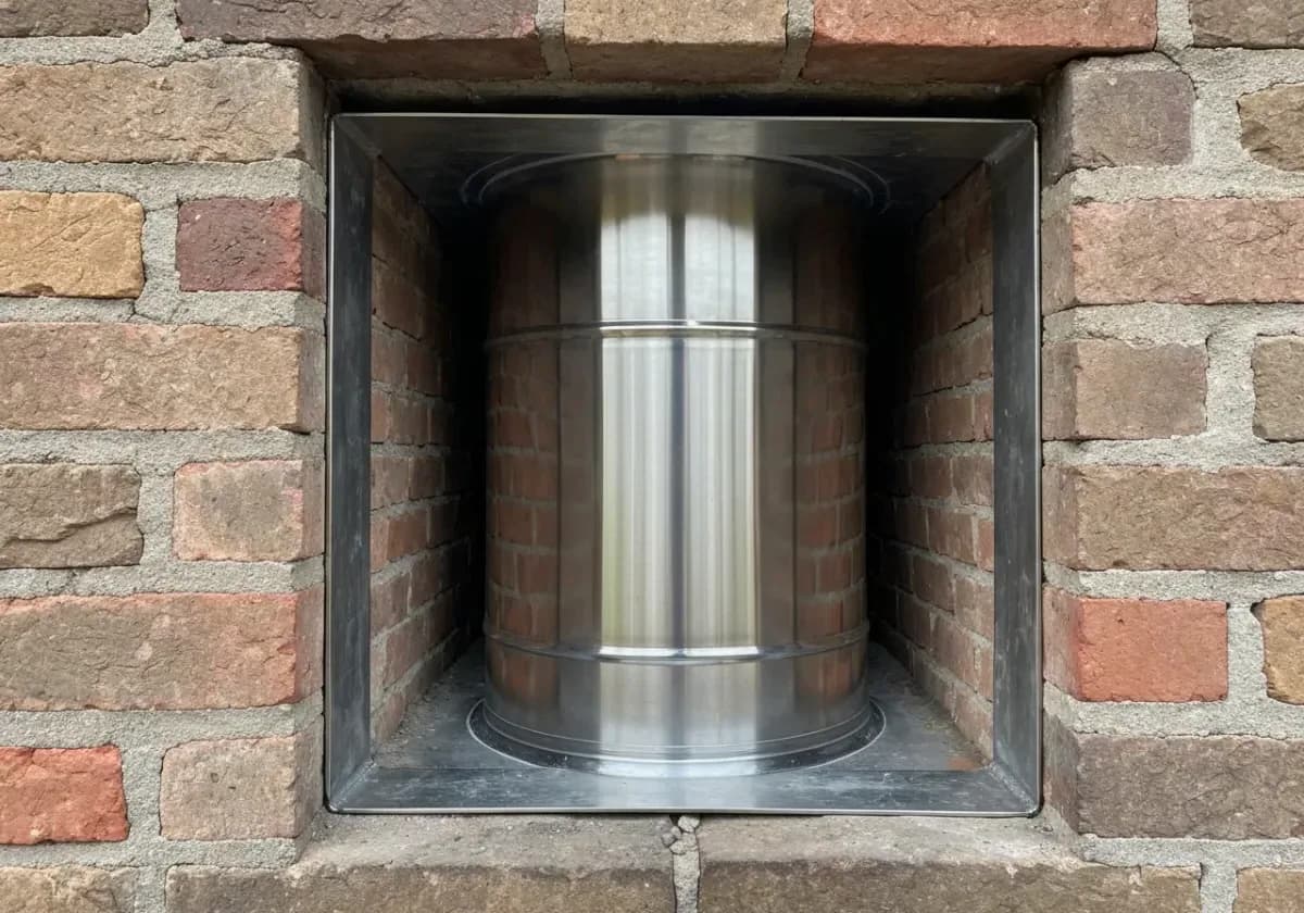 After — chimney relining: A failed clay flue brought back with a full-length, code-compliant stainless liner.