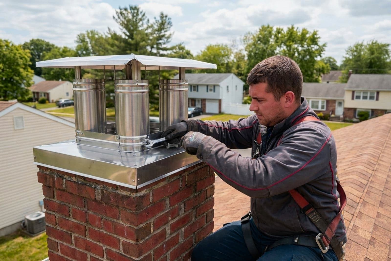 Chimney Cap Installation in Washington — stainless steel chimney cap installation