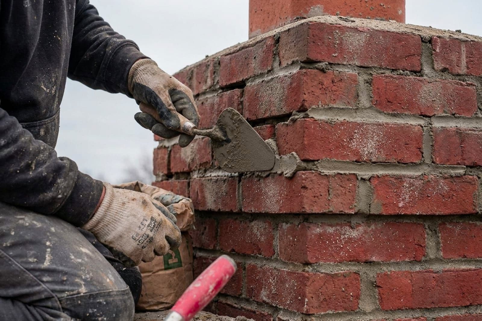 Chimney Repair in Washington — masonry repair on a brick chimney